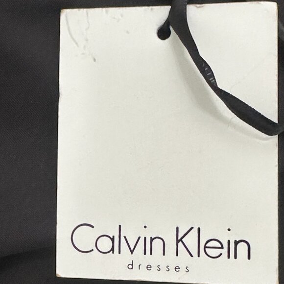 NWT Calvin Klein One Shoulder Ruffle Sheath Cocktail Dress, Black Size 10 - Picture 11 of 13